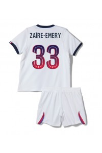 Paris Saint-Germain Warren Zaire-Emery #33 Babyklær Borte Fotballdrakt til barn 2026-27 Korte ermer (+ Korte bukser)